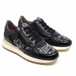 DL Sport sneaker zwart leder/textiel 6342